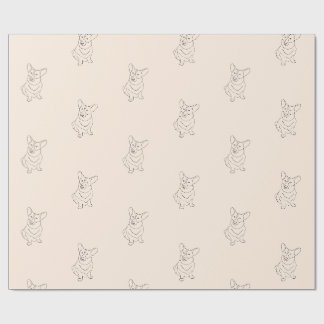 Papier Cadeau Papier d'enveloppement décoré Corgi Dog