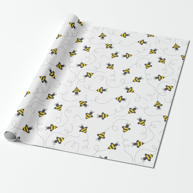 Papier Cadeau Papier d'enveloppement des abeilles (Déroulé)