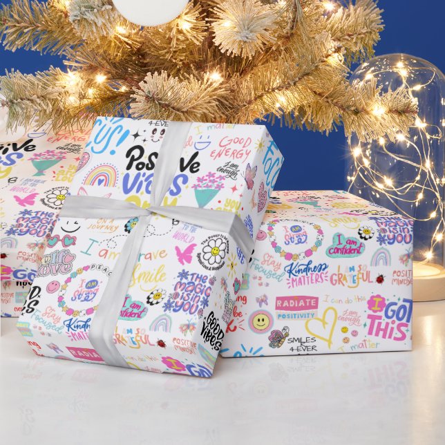 Papier Cadeau Papier d'enveloppement des affirmations positives (Vacances)