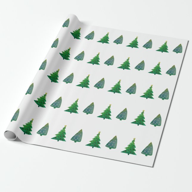 Papier Cadeau Papier d'enveloppement des arbres de Noël (Déroulé)