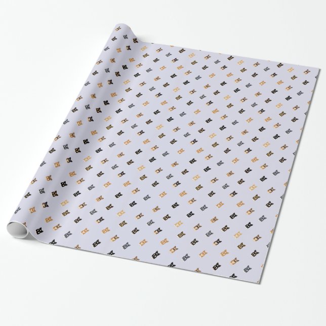 Papier Cadeau Papier d'enveloppement des boutons de corgi (Déroulé)