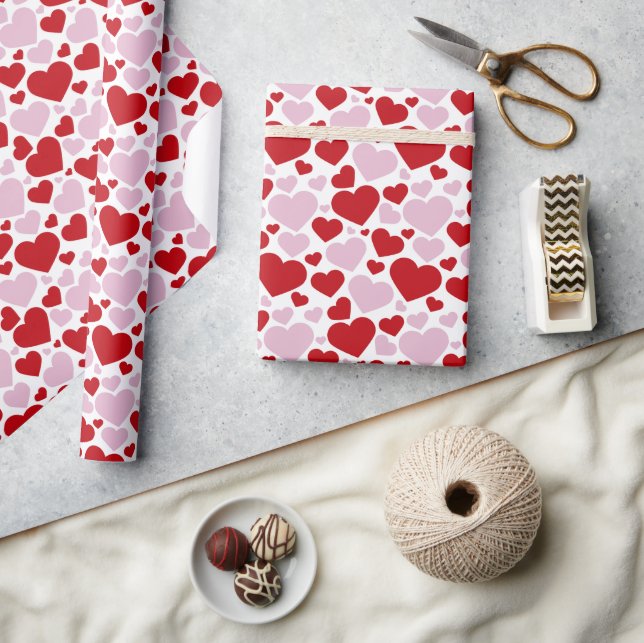 Papier Cadeau Papier d'enveloppement des coeurs (Artisanat)