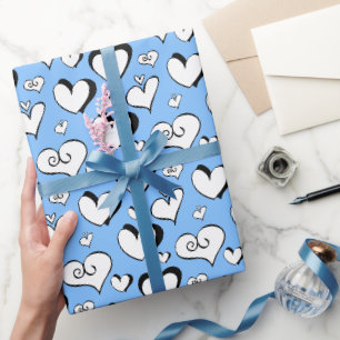 Papier Cadeau Papier d'enveloppement des Coeurs Bleus