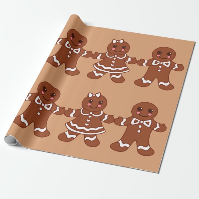 Papier Cadeau Papier d'enveloppement des cookies de Noël (Déroulé)