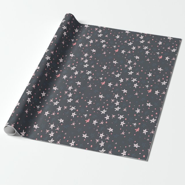Papier Cadeau Papier d'enveloppement des étoiles de fête (Déroulé)