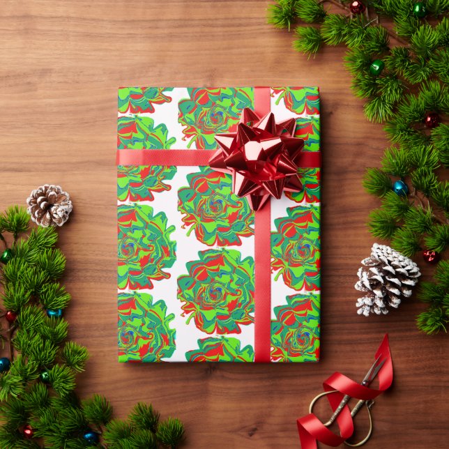 Papier Cadeau Papier d'enveloppement des fleurs de Noël (Cadeau de vacances)