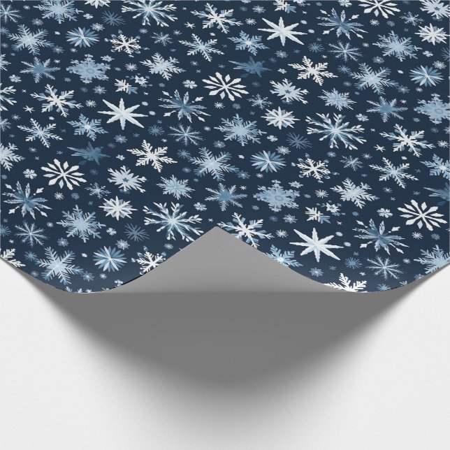 Papier Cadeau Papier d'enveloppement des flocons de neige (Coin)