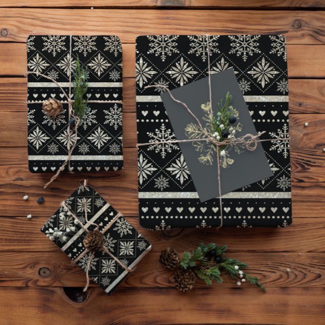 Papier Cadeau Papier d'enveloppement des flocons d'or (Créateur téléchargé)