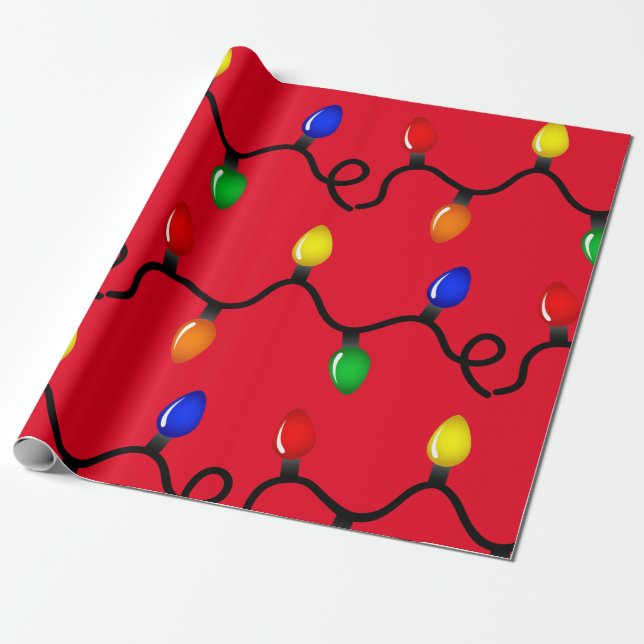 Papier Cadeau Papier d'enveloppement des lumières de Noël (Déroulé)