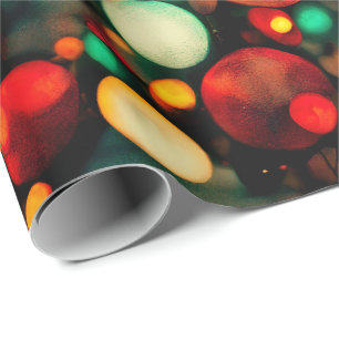 Papier Cadeau Papier d'enveloppement des lumières de Noël
