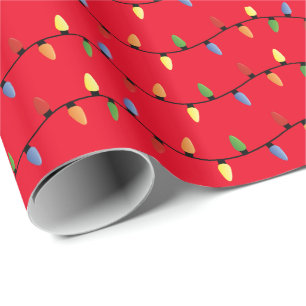 Papier Cadeau Papier d'enveloppement des lumières de Noël