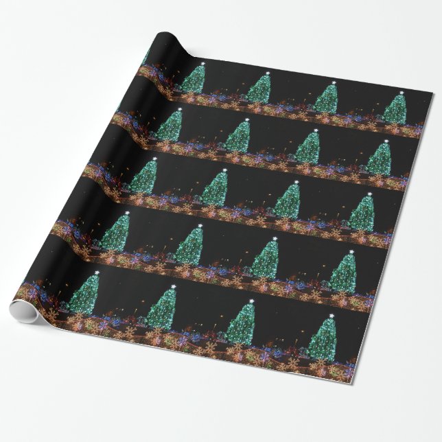Papier Cadeau Papier d'enveloppement des lumières de Noël (Déroulé)