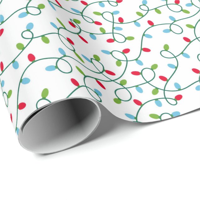 Papier Cadeau Papier d'enveloppement des lumières de Noël (Coin rond)