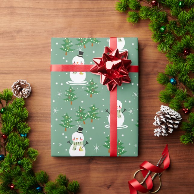 Papier Cadeau Papier d'enveloppement des neiges et des sapins de (Cadeau de vacances)
