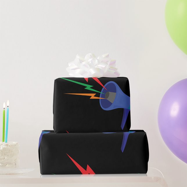 Papier Cadeau Papier d'enveloppement des ondes sonores de mégaph (Créateur téléchargé)