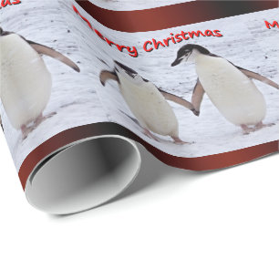 Papier Cadeau Papier d'enveloppement des pots de pingouin - Noël