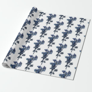 Papier Cadeau Papier d'enveloppement d'été Bouquet bleu