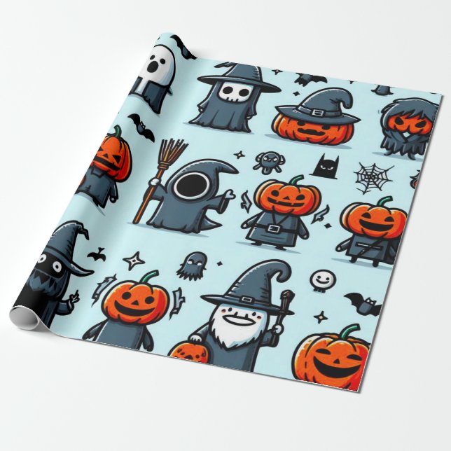 Papier Cadeau Papier d'enveloppement d'Halloween (Déroulé)