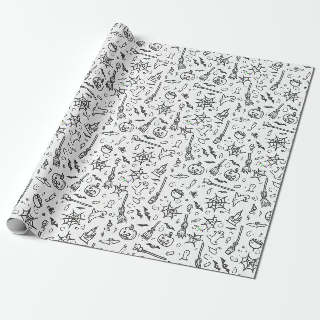 Papier Cadeau Papier d'enveloppement d'Halloween (Déroulé)