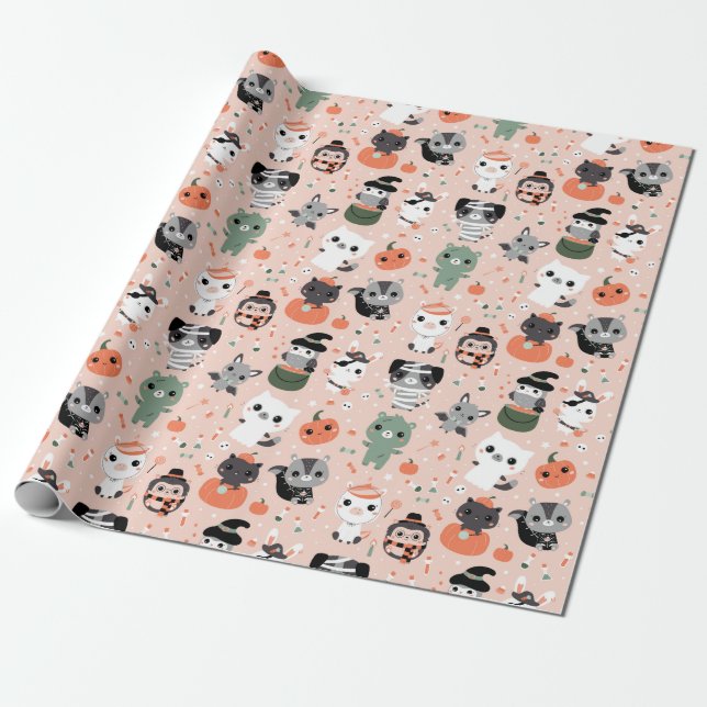 Papier Cadeau Papier d'enveloppement d'Halloween (Déroulé)