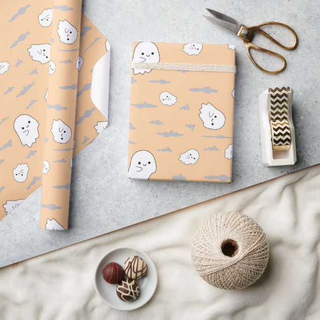 Papier Cadeau Papier d'enveloppement d'Halloween avec un joli fa (Artisanat)