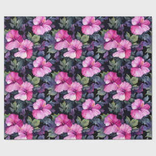 Papier Cadeau Papier d'enveloppement d'hibiscus d'aquarelle