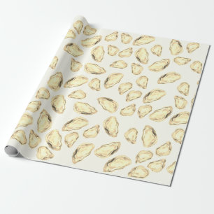 Papier Cadeau Papier d'enveloppement d'huîtres d'or // OR