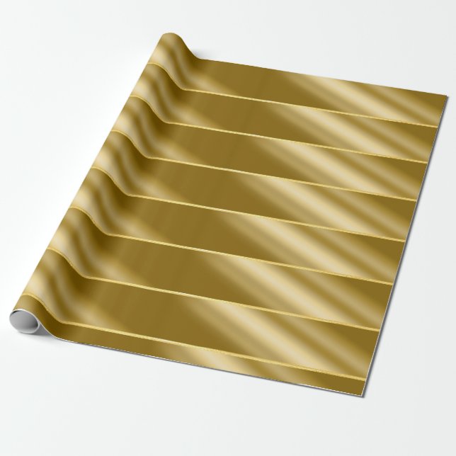 Papier Cadeau Papier d'enveloppement d'or ondulé (Déroulé)