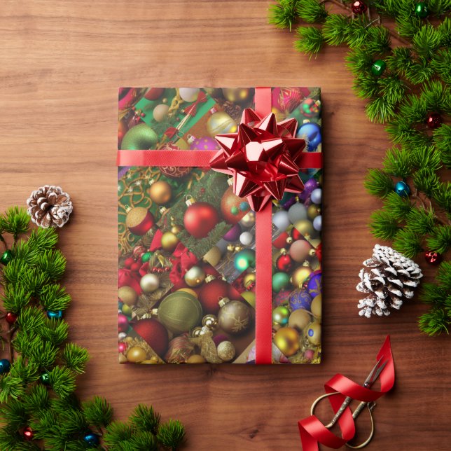 Papier Cadeau Papier d'enveloppement d'ornement de Noël (Cadeau de vacances)