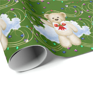 Papier Cadeau Papier d'enveloppement d'ours en peluche de Noël