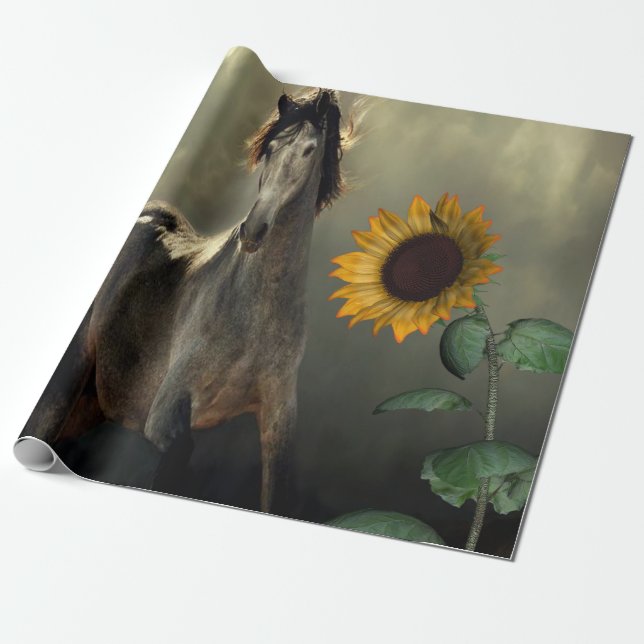 Papier Cadeau Papier d'enveloppement du chevalet de tournesol (Déroulé)