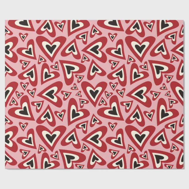 Papier Cadeau Papier d'enveloppement du coeur d'amour (Plat)