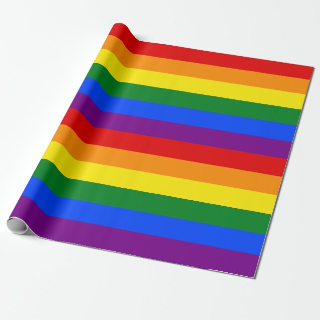 Papier Cadeau Papier d'enveloppement du drapeau arc-en-ciel - Gr (Déroulé)