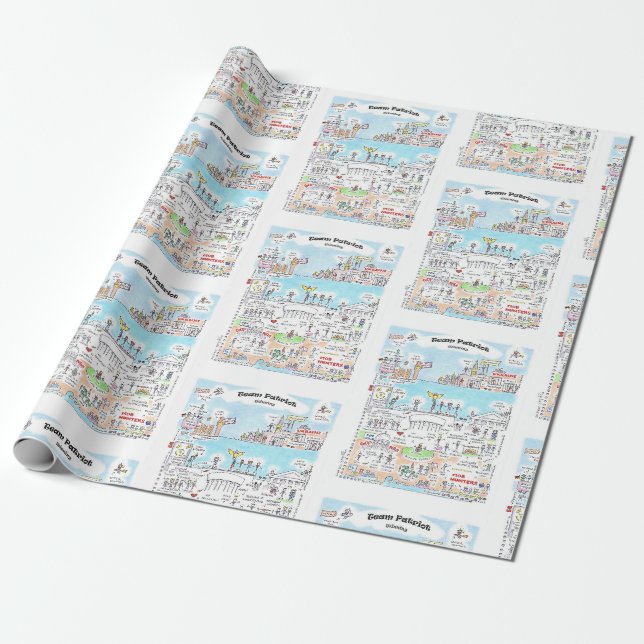 Papier Cadeau Papier d'enveloppement du patriot d'équipe (Déroulé)