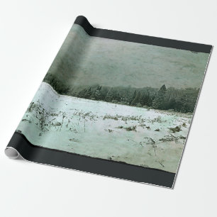 Papier Cadeau Papier d'enveloppement du paysage d'hiver