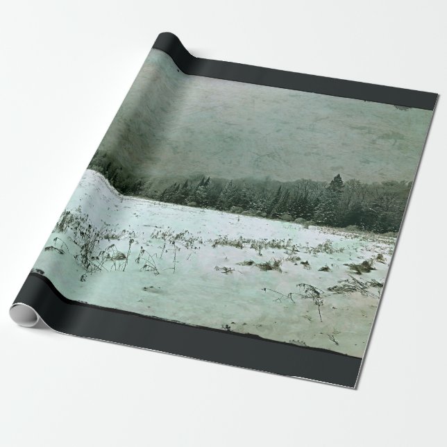 Papier Cadeau Papier d'enveloppement du paysage d'hiver (Déroulé)