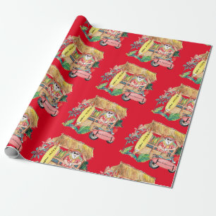 Papier Cadeau Papier d'enveloppement du Père Noël Hawaï de la gl