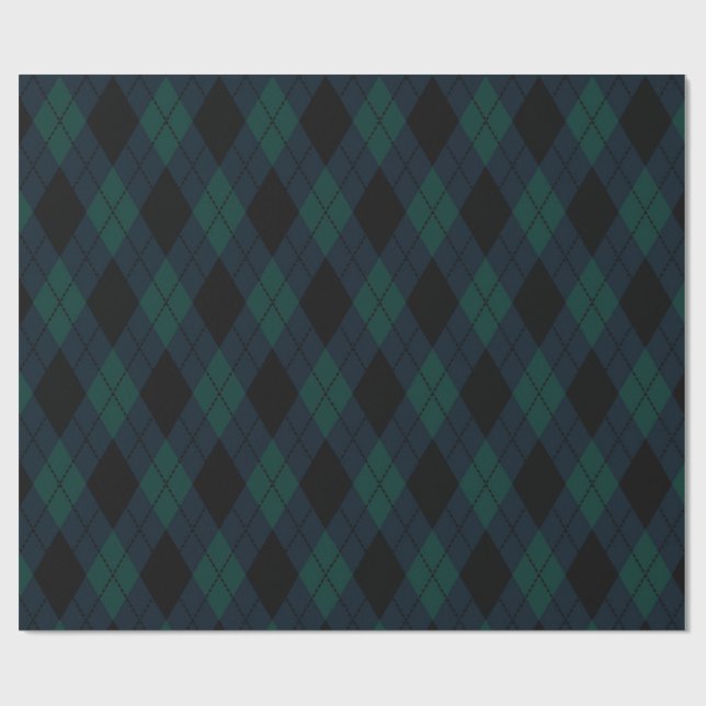Papier Cadeau Papier d'enveloppement en diamant noir (Plat)