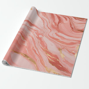 Papier Cadeau Papier d'enveloppement en or rose rouge brun