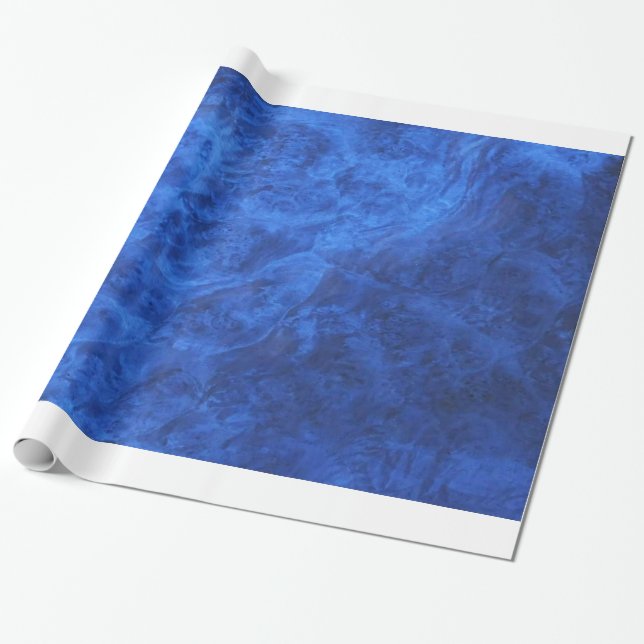 Papier Cadeau Papier d'enveloppement en velours bleu saphir (Déroulé)