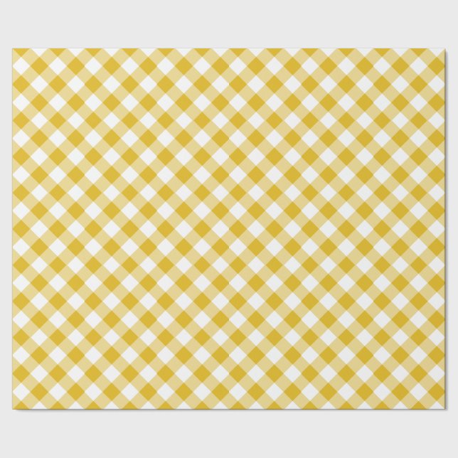 Papier Cadeau Papier d'enveloppement En vichy jaune (Couture)
