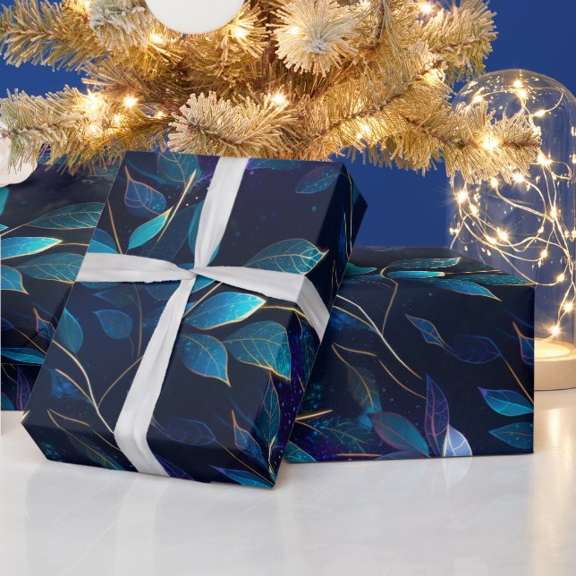 Papier Cadeau Papier d'enveloppement Feuille bleu brillant (Vacances)