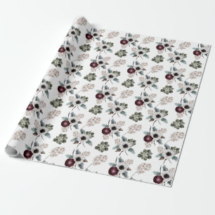 Papier Cadeau Papier d'enveloppement floral aquarelle