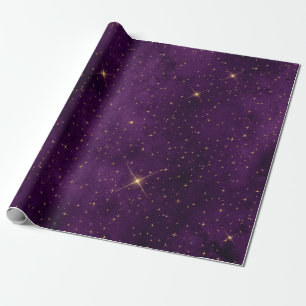 Papier Cadeau Papier d'enveloppement gothique or violet