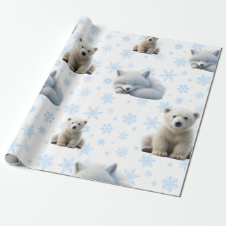 Papier Cadeau Papier d'enveloppement hivernal mignon