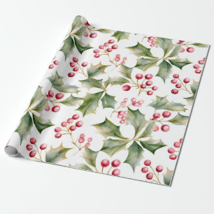 Papier Cadeau Papier d'enveloppement Holly Berry !