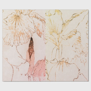 Papier Cadeau Papier d'enveloppement IRIS FLEURS