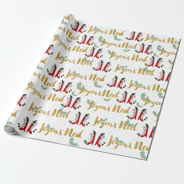 Papier Cadeau Papier d'enveloppement Joyeux Noel (Déroulé)