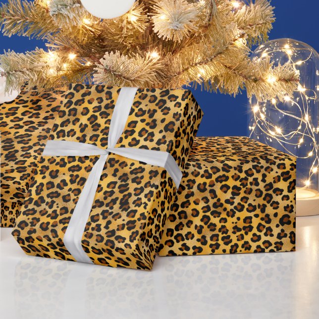Papier Cadeau Papier d'enveloppement Leopard Brown/Or (Vacances)