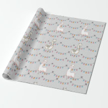 Papier d'enveloppement Llama Party